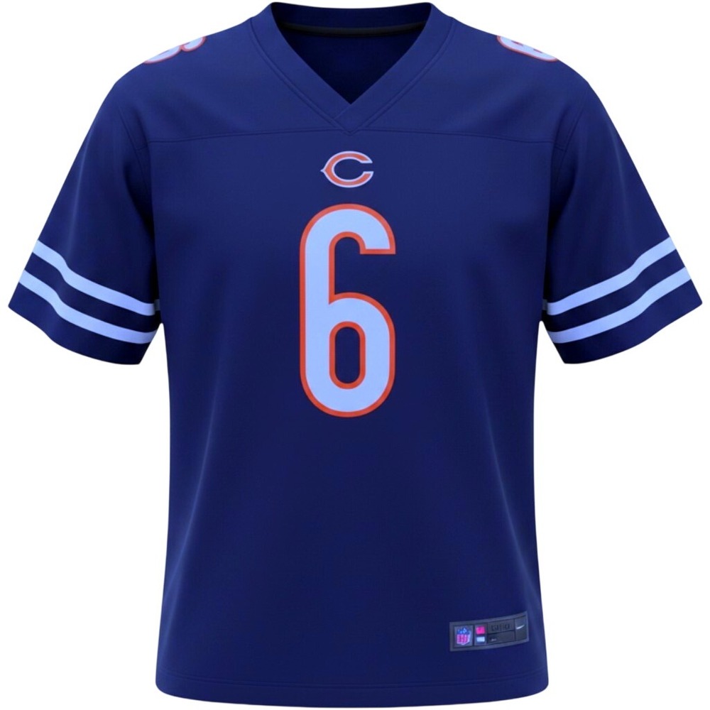 NFL Players Jay‎ Cutler Chicago Bears Youth XL Navy Blue Jersey Football Sporty